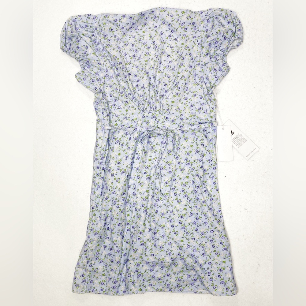 Boyish The Dusty Puff-Sleeve Mini Dress Forget Me Not Floral Size 6 Revolve - Picture 4 of 10